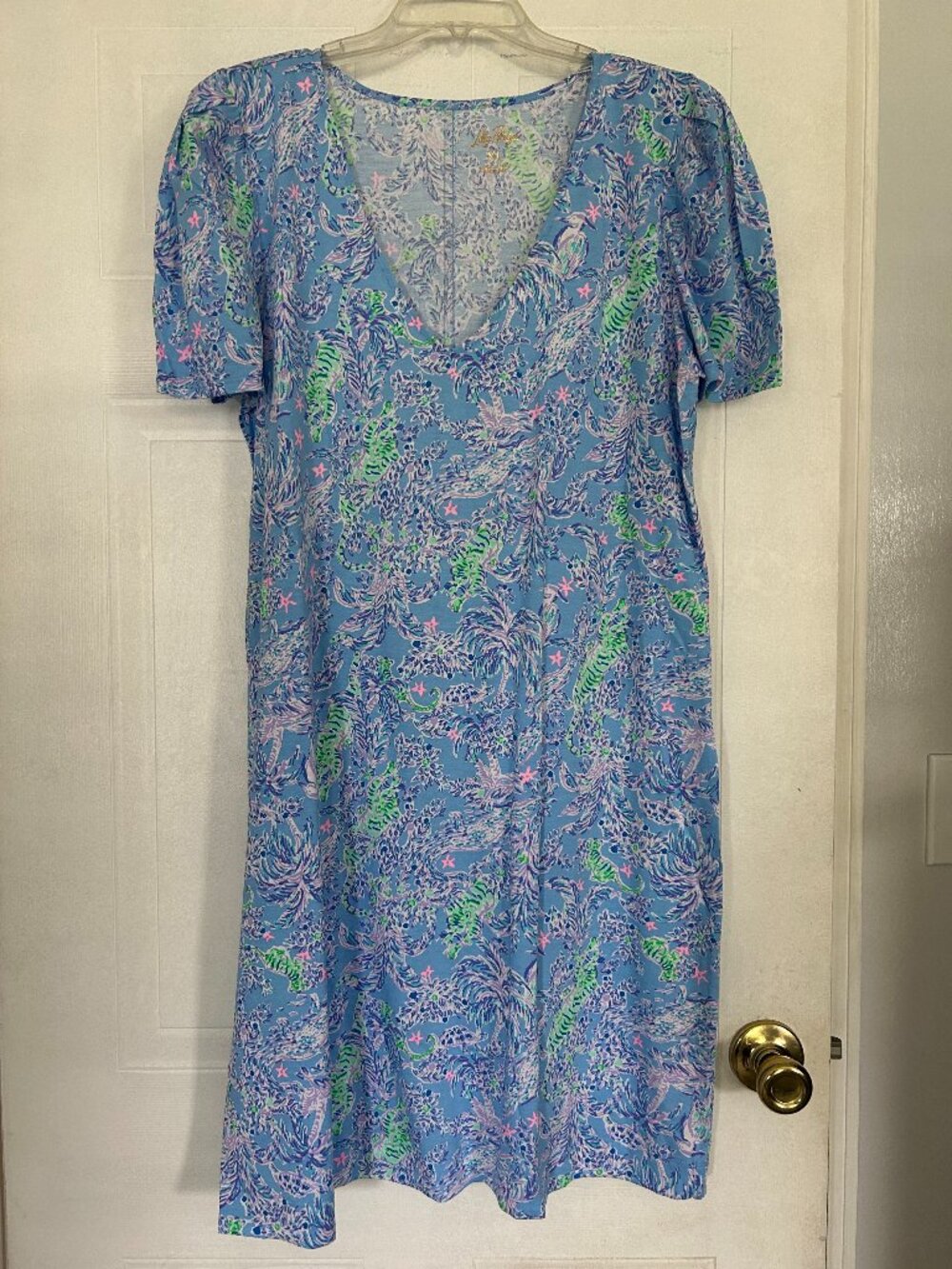 NWT Lilly Pulitzer Aleece Short Sleeve Dress • XL • Blue Peri Package